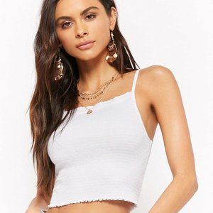F21 Smocked Cropped Cami